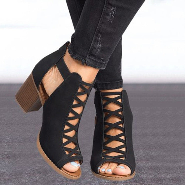 SANDALES À TALONS ÉPAIS