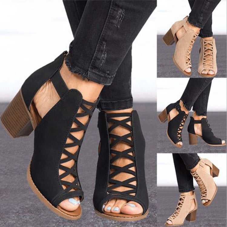SANDALES À TALONS ÉPAIS
