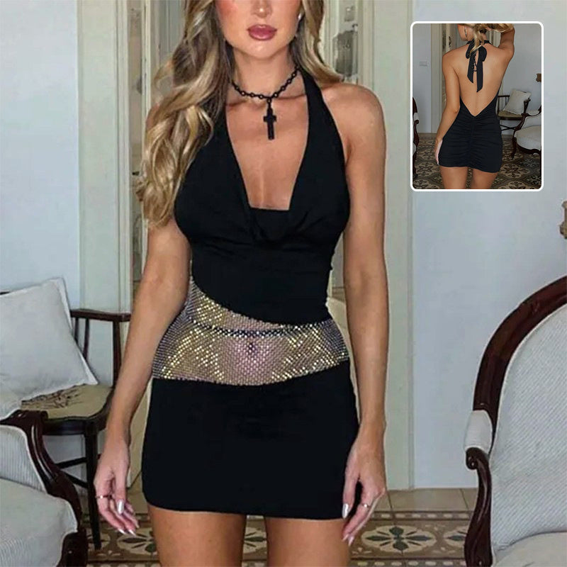 ROBE COURTE SEXY À ENCOLURE EN U