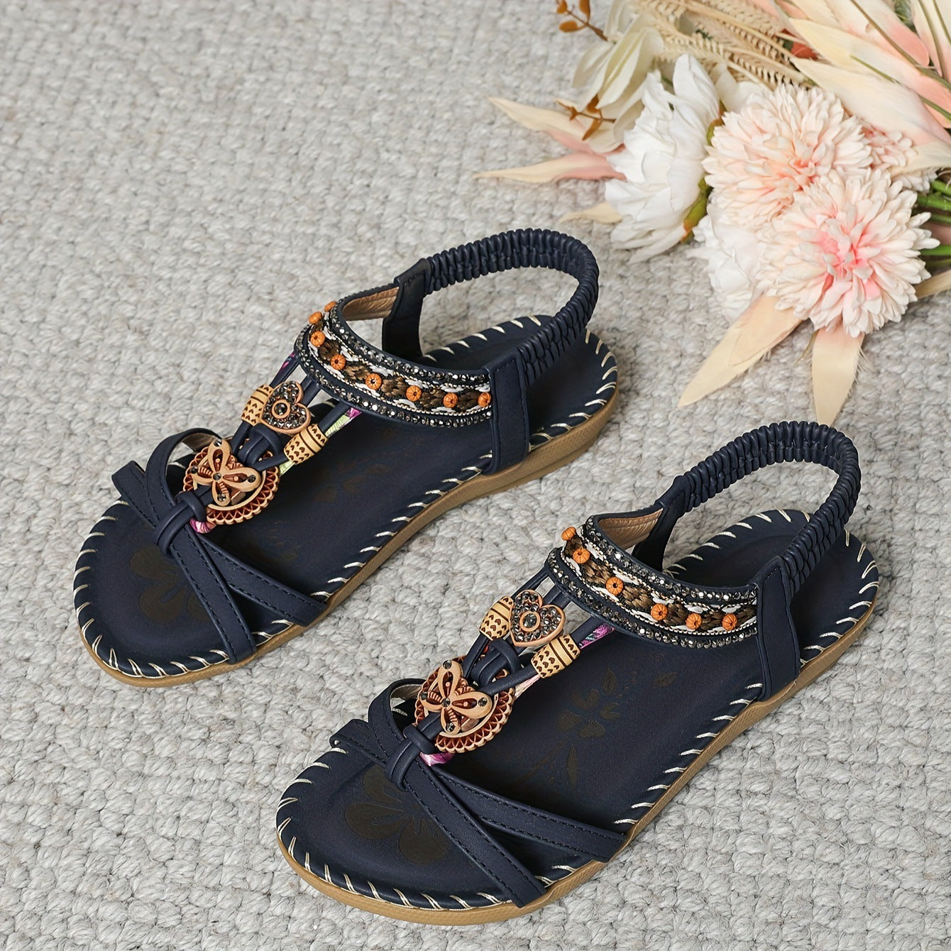 SANDALES BOHÈMES À FLEURS