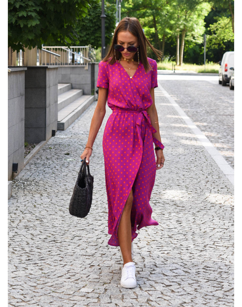 Robe Fluide à Imprimé Tropical