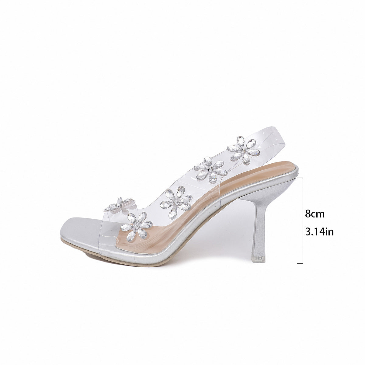 SANDALES À TALONS TRANSPARENTS POUR FEMME