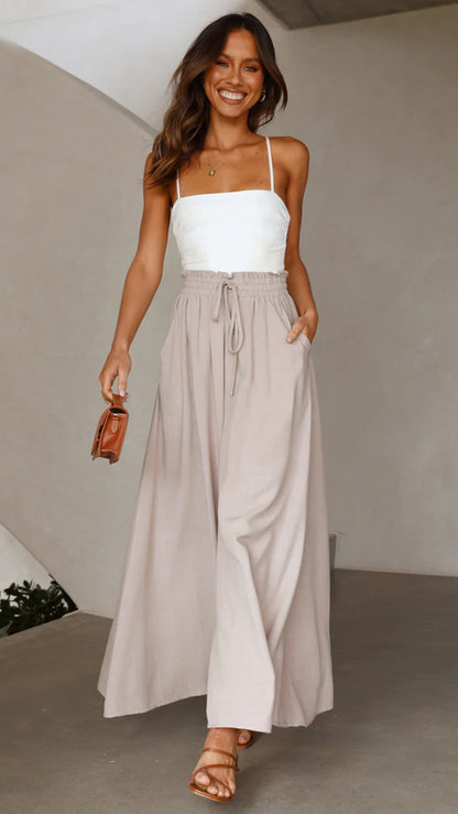 PANTALON DÉCONTRACTÉ POUR FEMME – COUPE LARGE ET STYLE TENDANCE