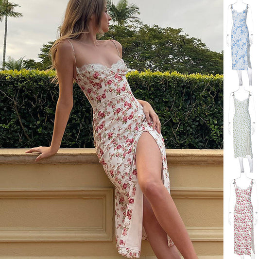 ROBE LONGUE FLEURIE EN DENTELLE