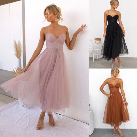 ROBE DE SOIRÉE EN MAILLE AVEC CAMISOLE