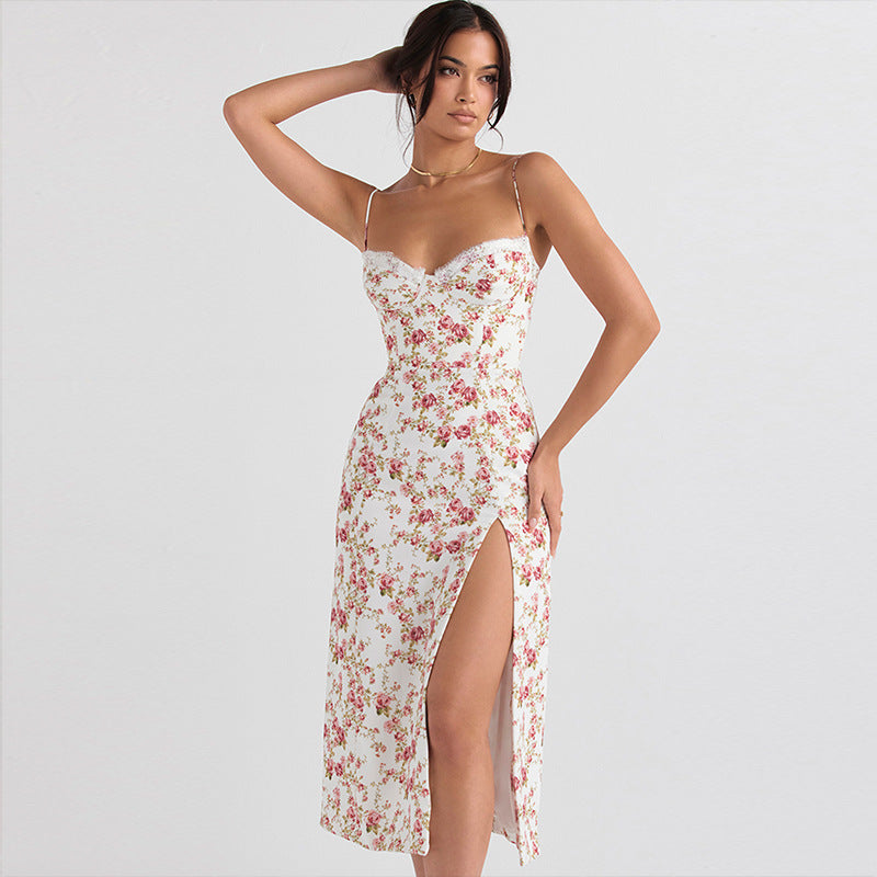 ROBE LONGUE FLEURIE EN DENTELLE